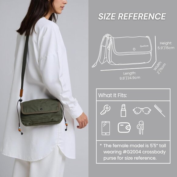 Canvas Small Crossbody Purse Women's Compact Everyday Shoulder Bag - Picture 2 of 6